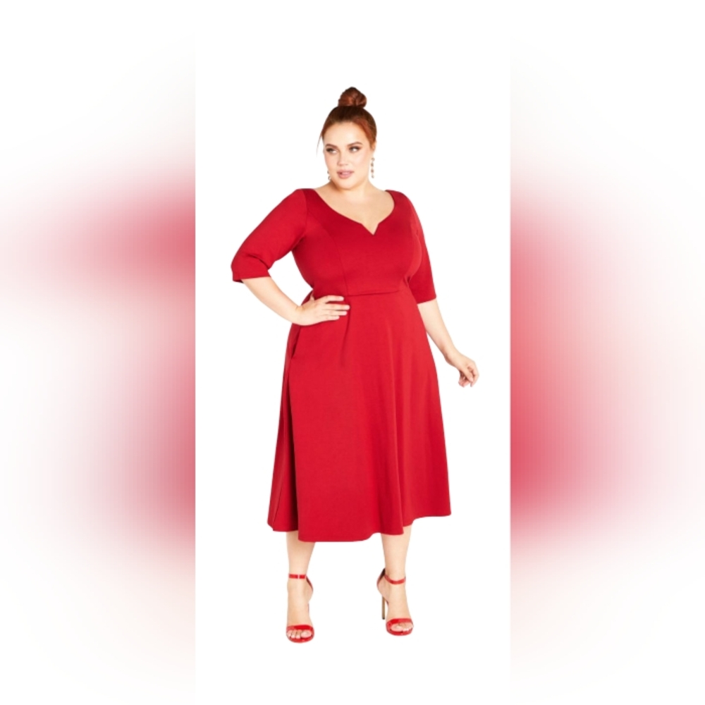 City Chic Scarlet Midi Dress
